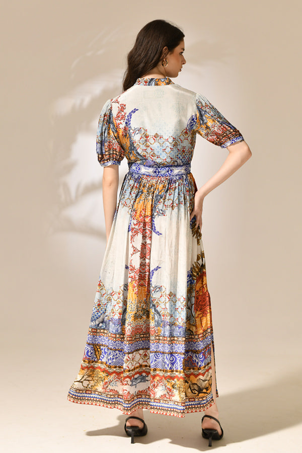 Saffron Shoreline V-Neck Maxi