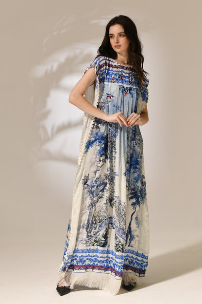 The Azure Estate Fringe Kaftan