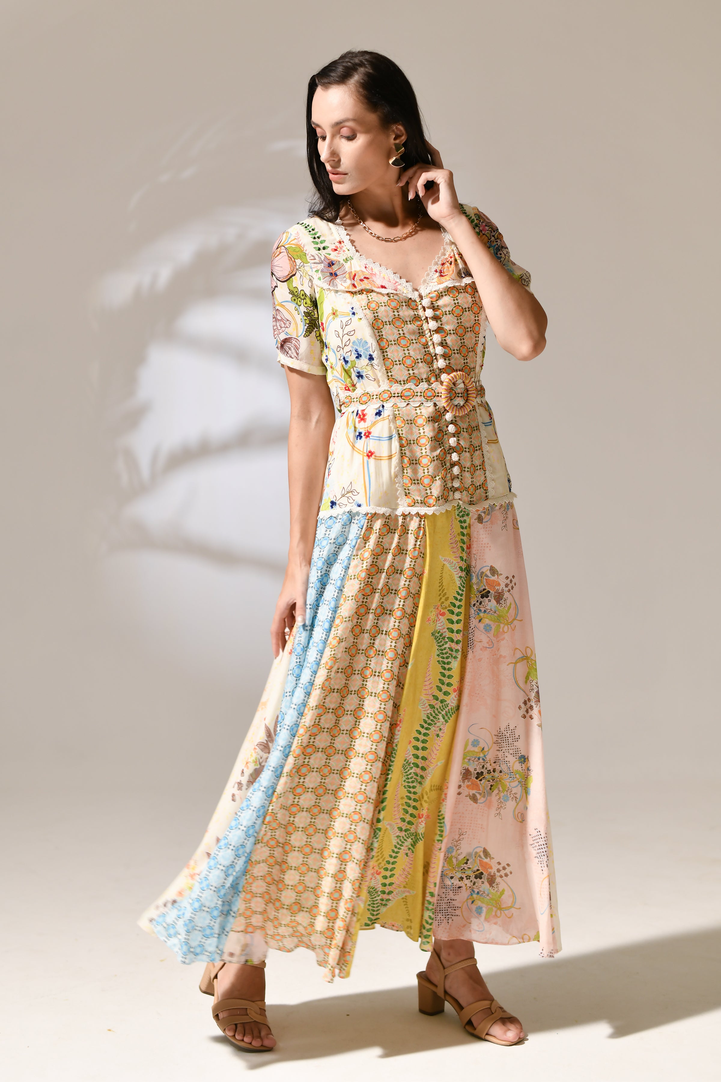 Primrose Artisanal Patchwork dress – Bhanuni by jyoti