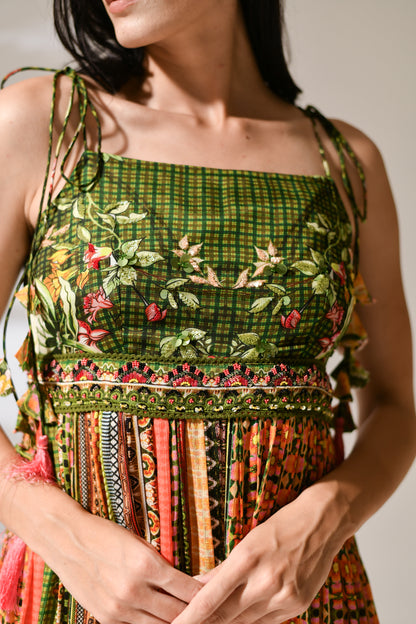 Sienna Mosaic Tie-Shoulder Maxi