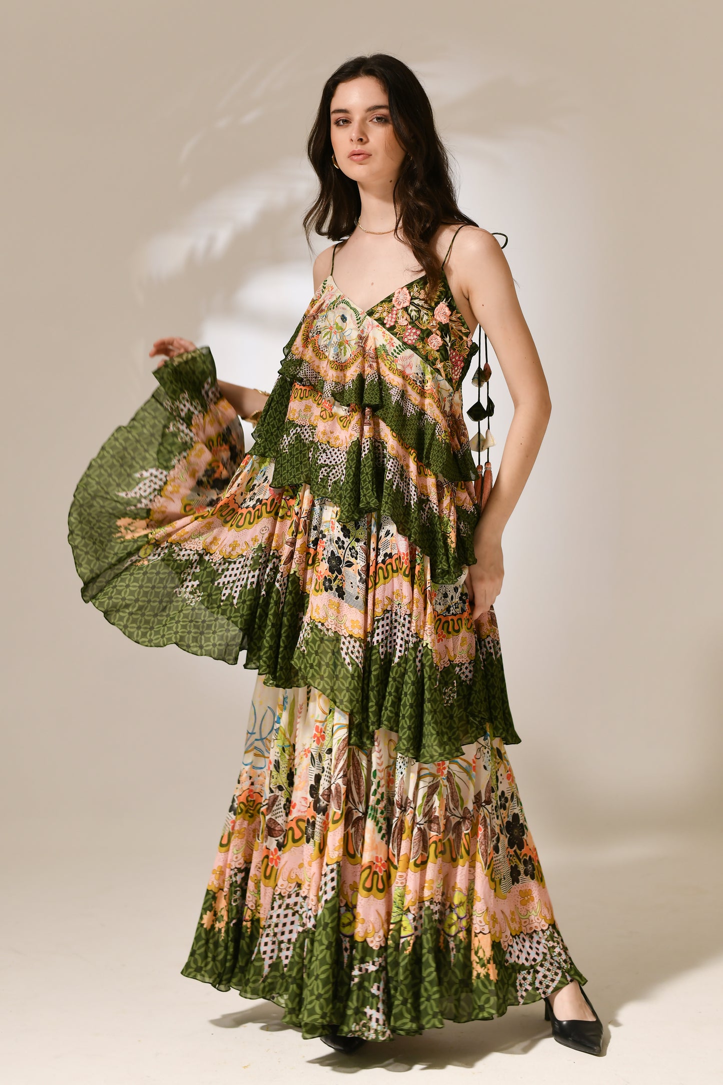 Solstice Tiered Ruffle Maxi