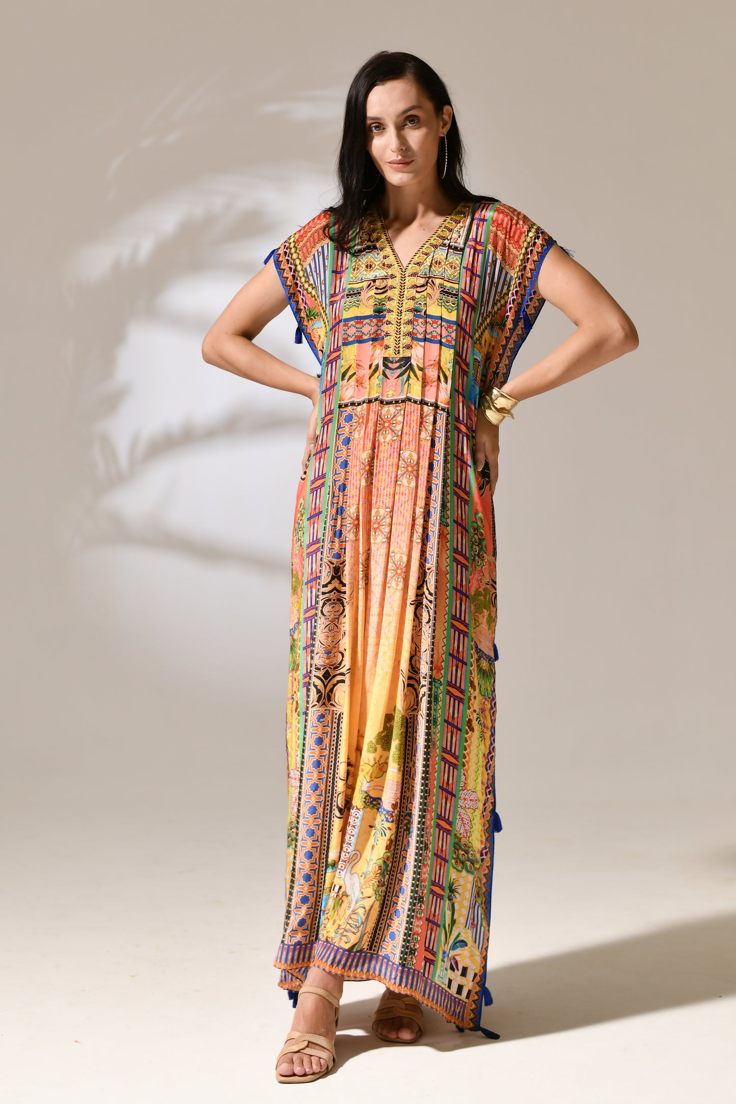Solstice Azure Tassel Kaftan