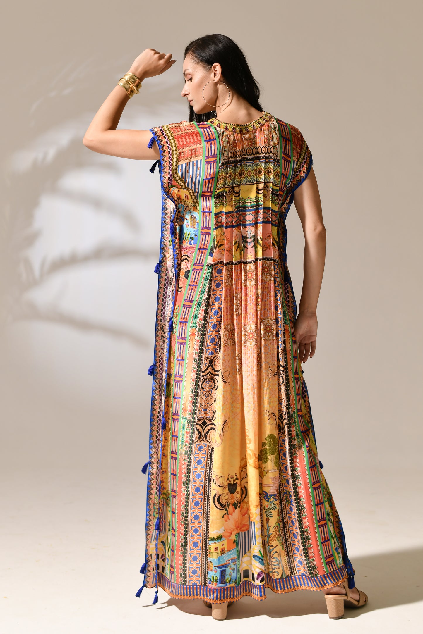 Solstice Azure Tassel Kaftan