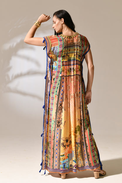 Solstice Azure Tassel Kaftan