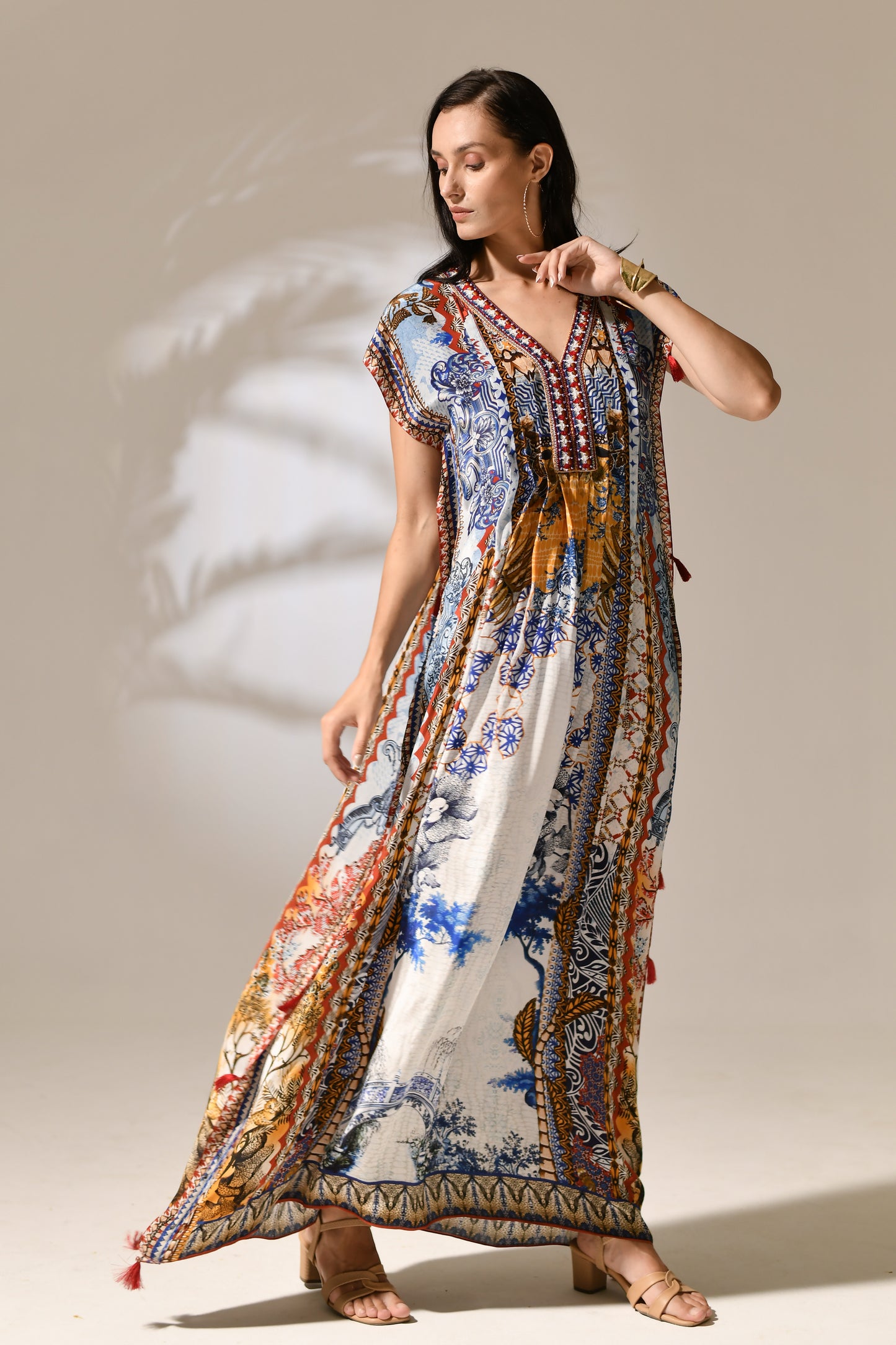 Moroccan Sunset Tassel Kaftan