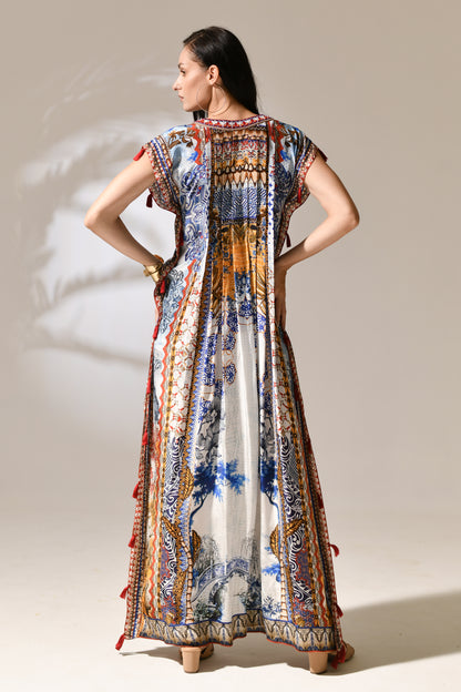 Moroccan Sunset Tassel Kaftan