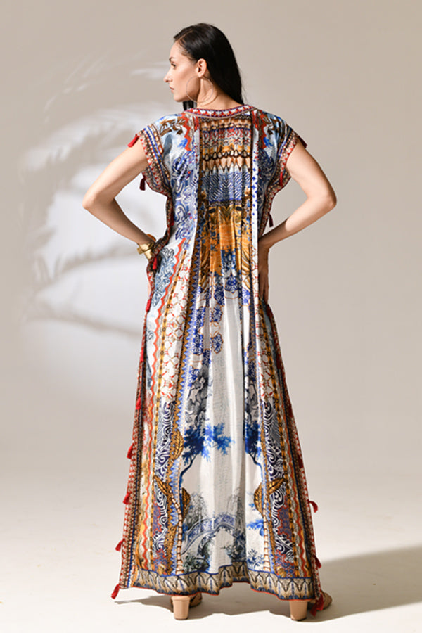 Moroccan Sunset Tassel Kaftan