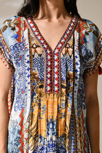 Moroccan Sunset Tassel Kaftan