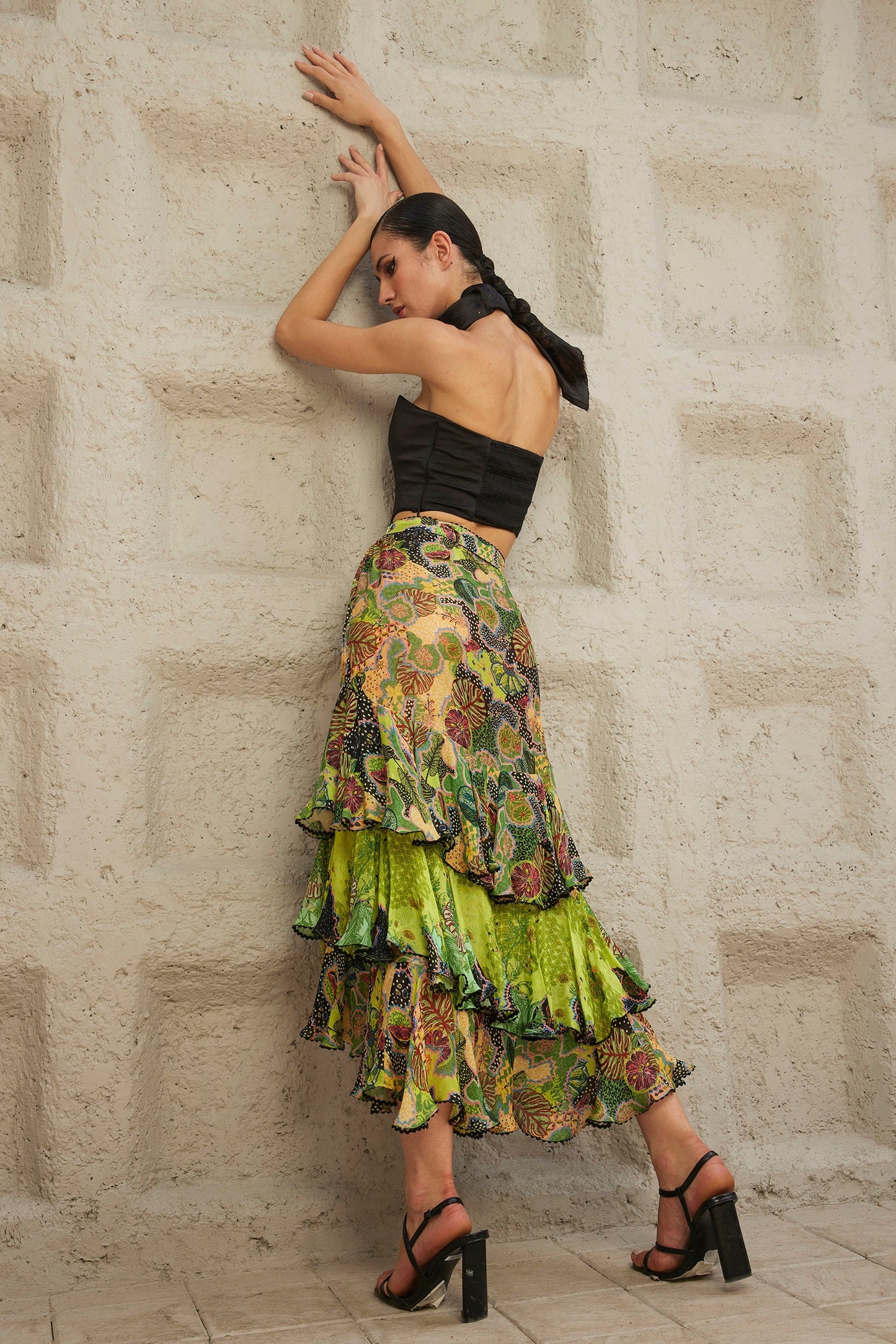 OPULENT TIERED MAXI SKIRT