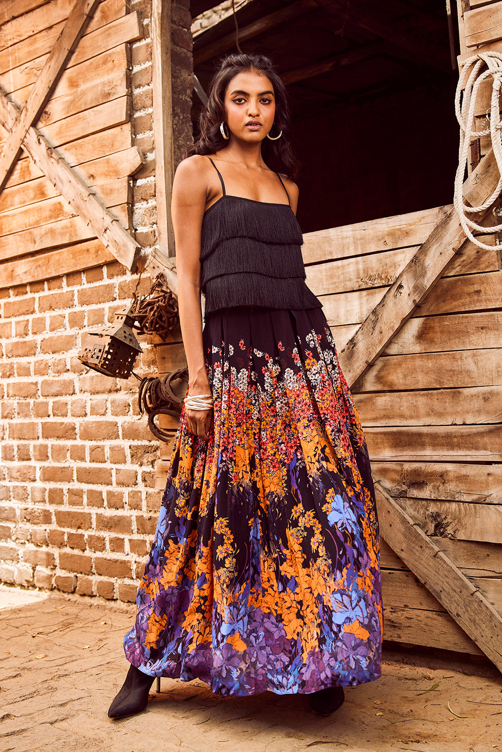 KALA PLEATED MAXI SKIRT