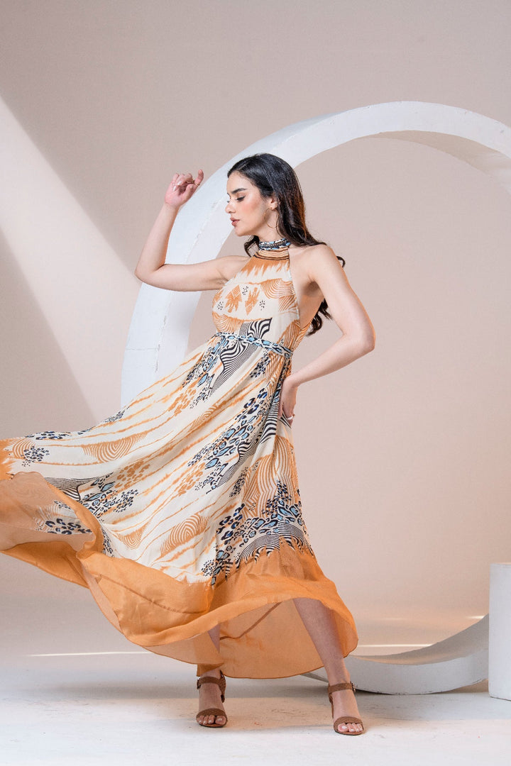 Ochre Halter Maxi Dress