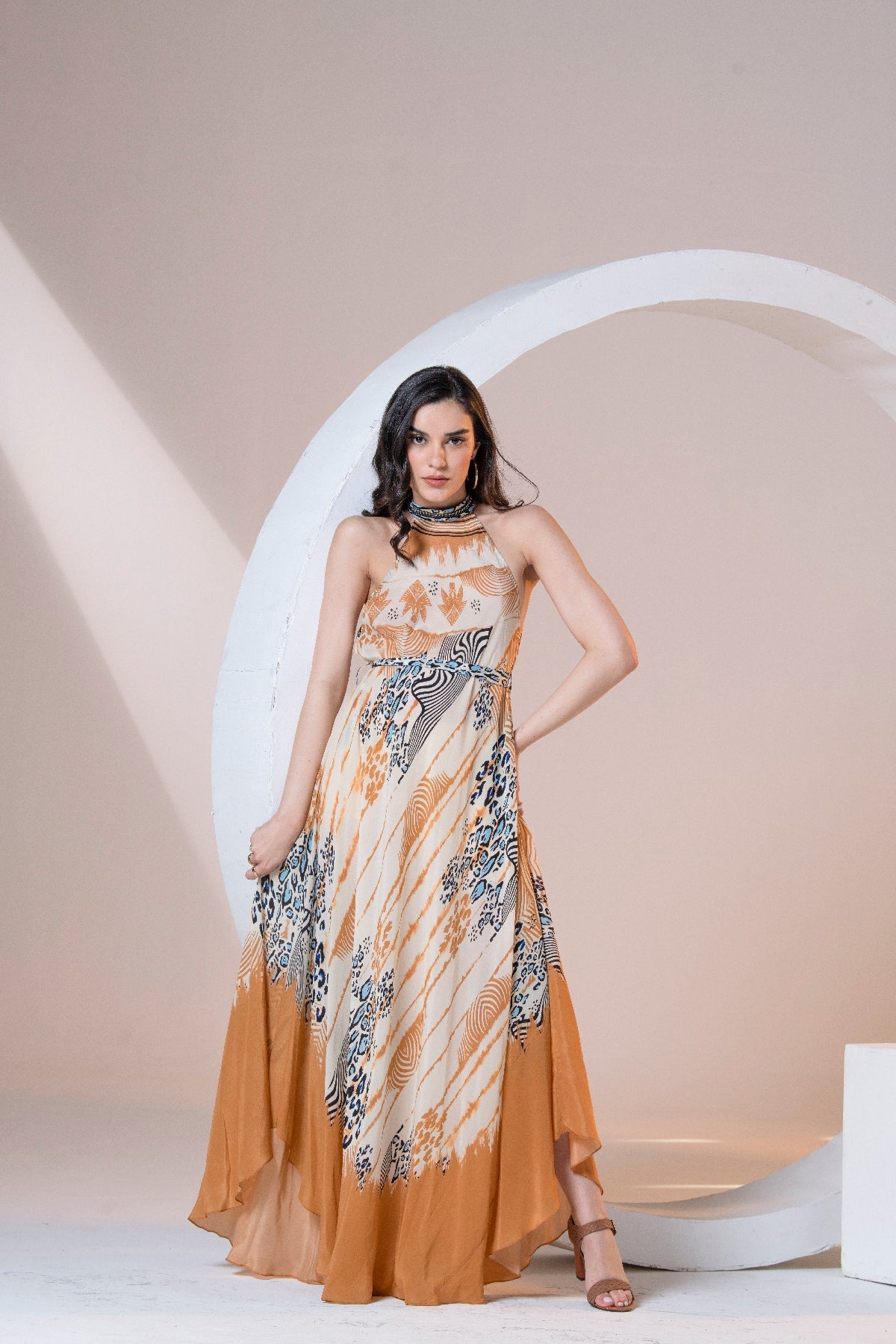 Ochre Halter Maxi Dress