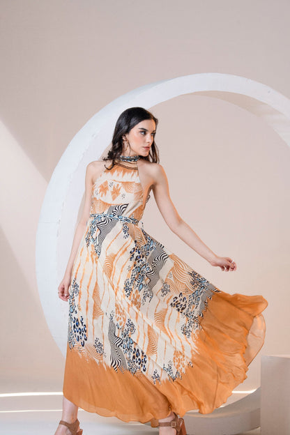Ochre Halter Maxi Dress