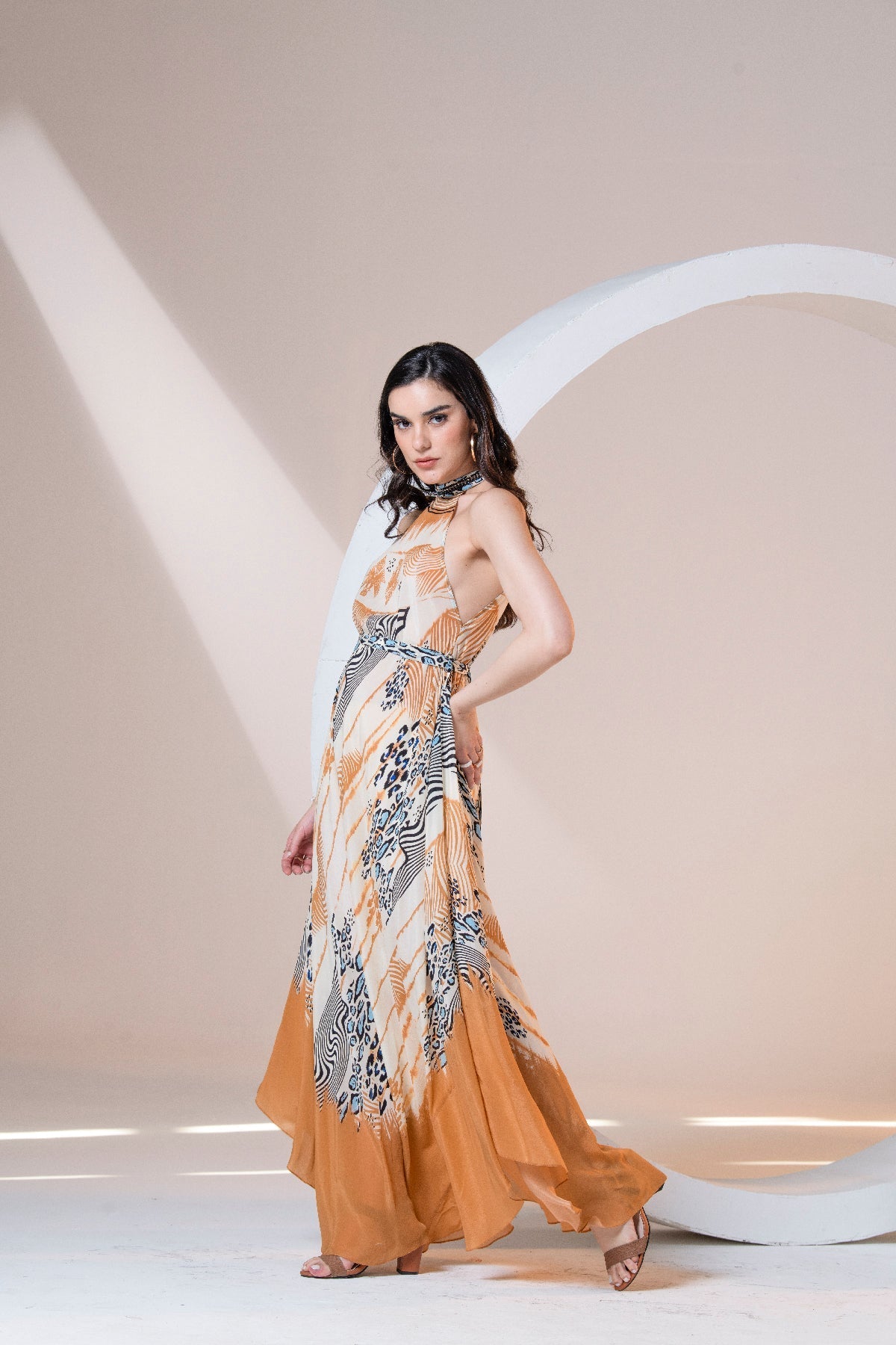 Ochre Halter Maxi Dress