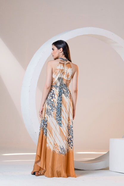 Ochre Halter Maxi Dress
