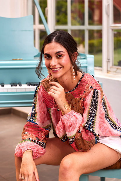 Besticktes Oberteil „Rosario“