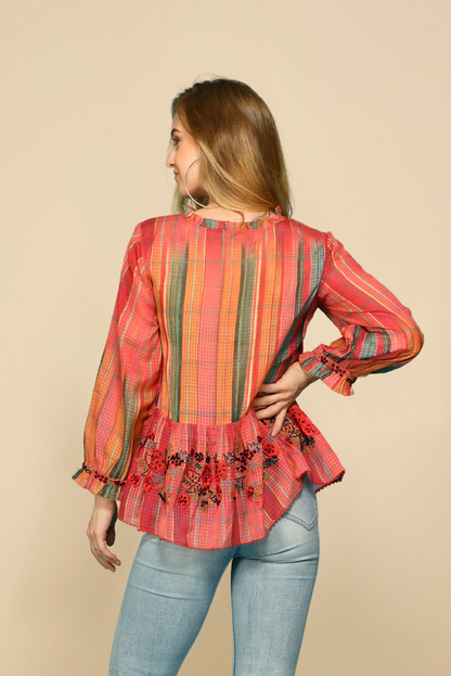 OMBRE PEASANT TOP