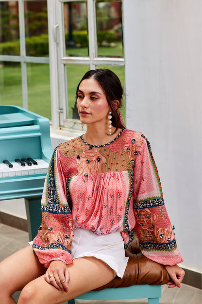 Besticktes Oberteil „Rosario“