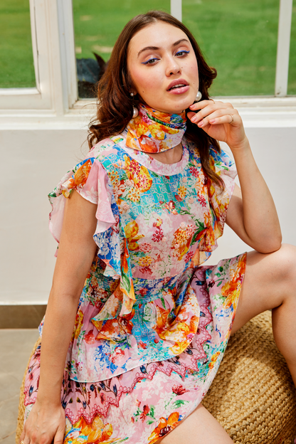 POMELO TIERED MINI SKIRT