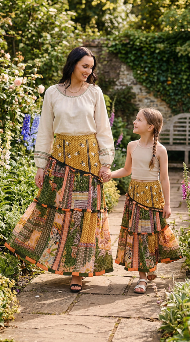 MOSS SHADOW MAXI SKIRT