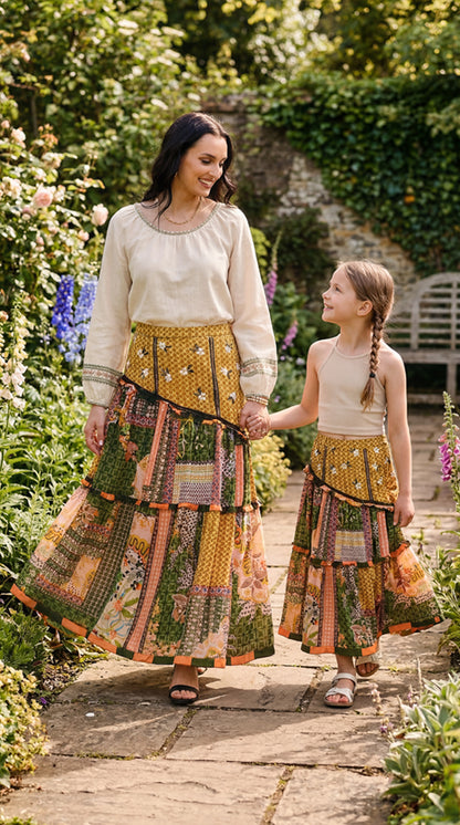 MOSS SHADOW MAXI SKIRT