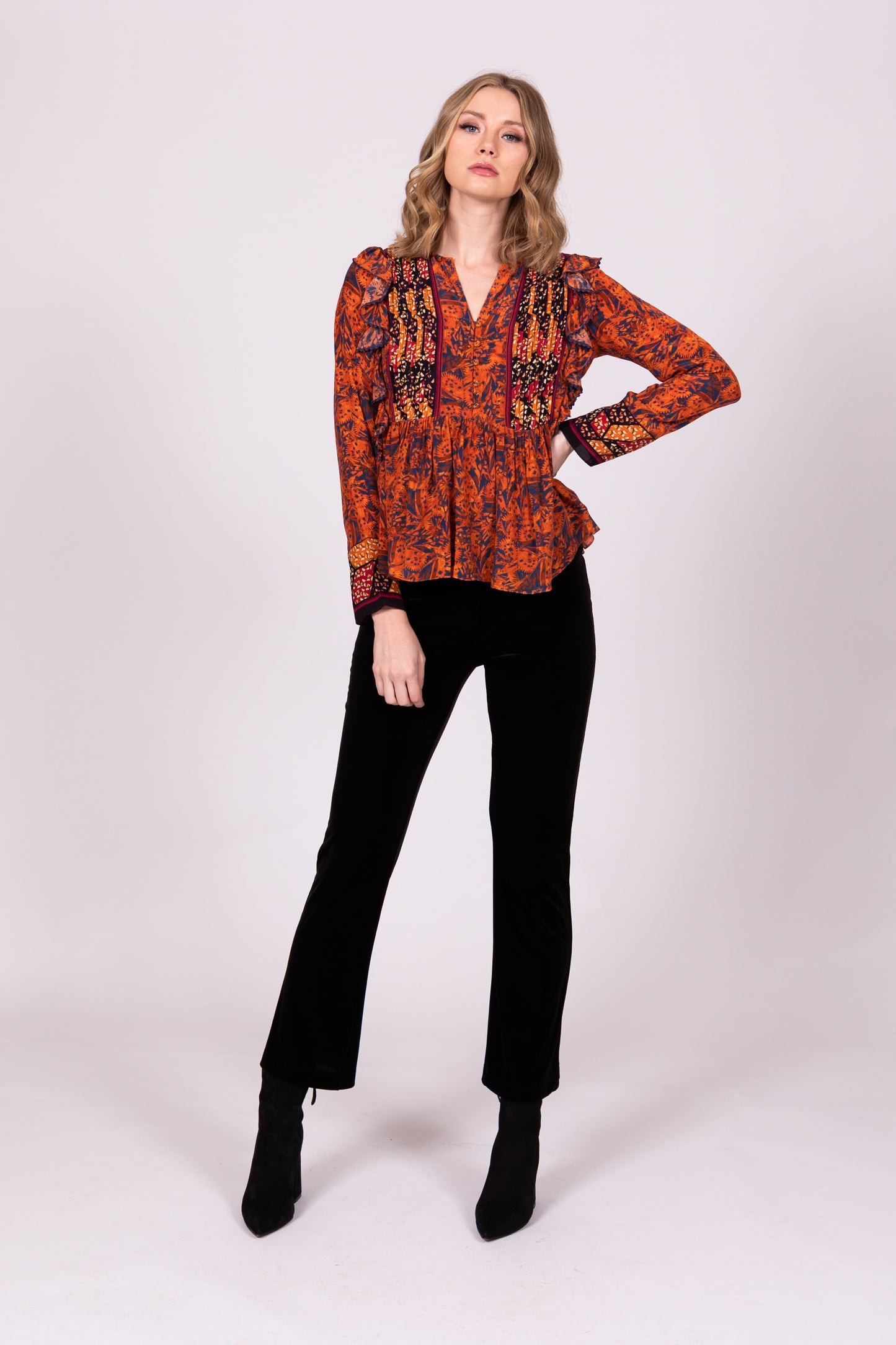 Rust Ruffle Top