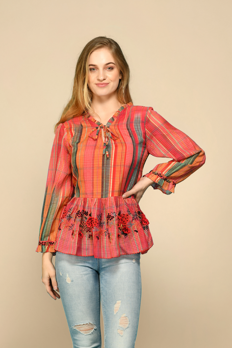 Blouse paysanne ombrée