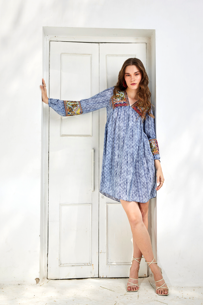 Linne Embroidered Tunic Dress