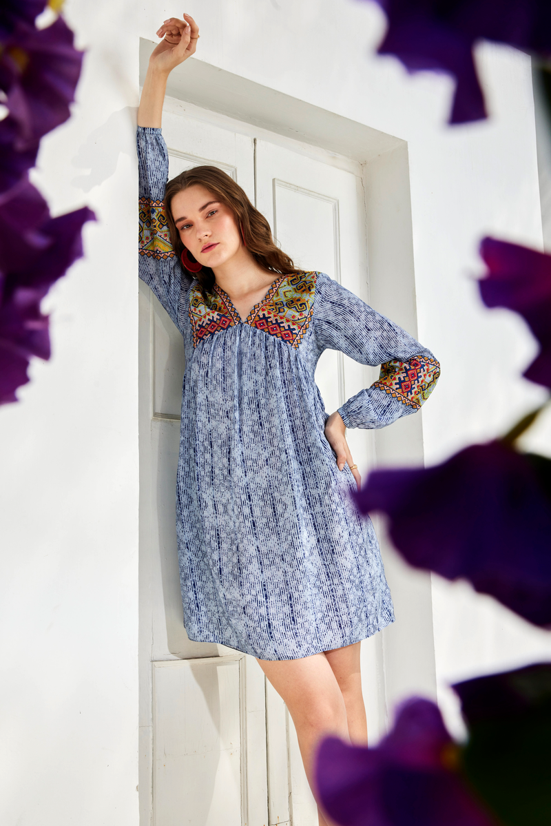 Linne Embroidered Tunic Dress